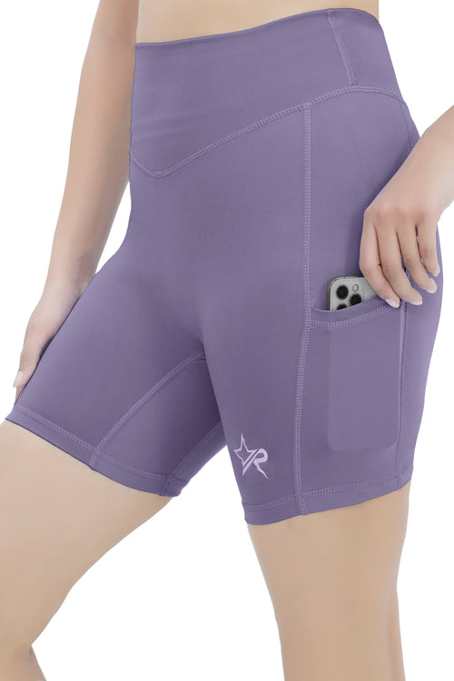 Women Butter Soft Shorts - Light Purple
