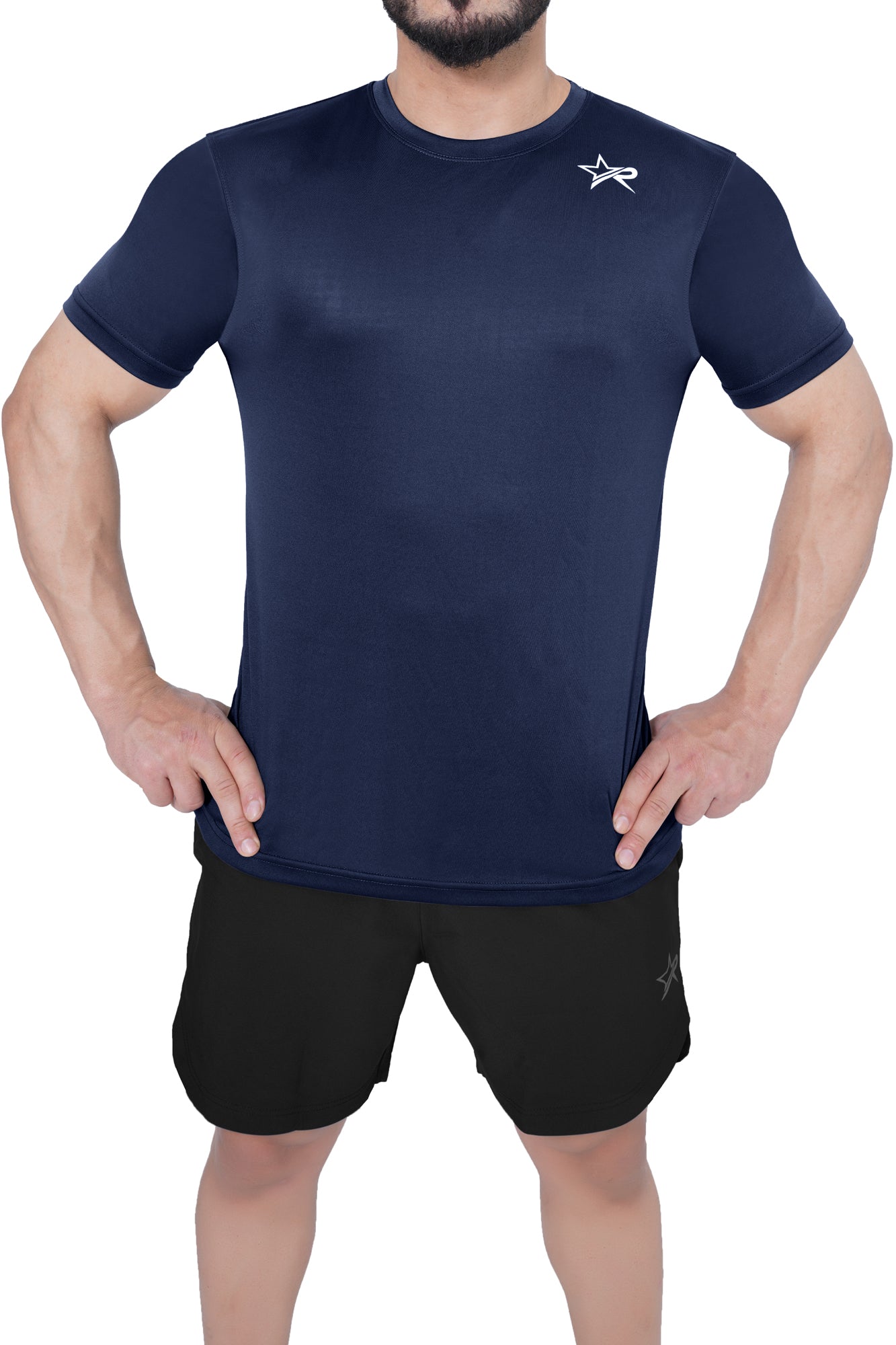 Men Sports T-Shirt - Navy Blue