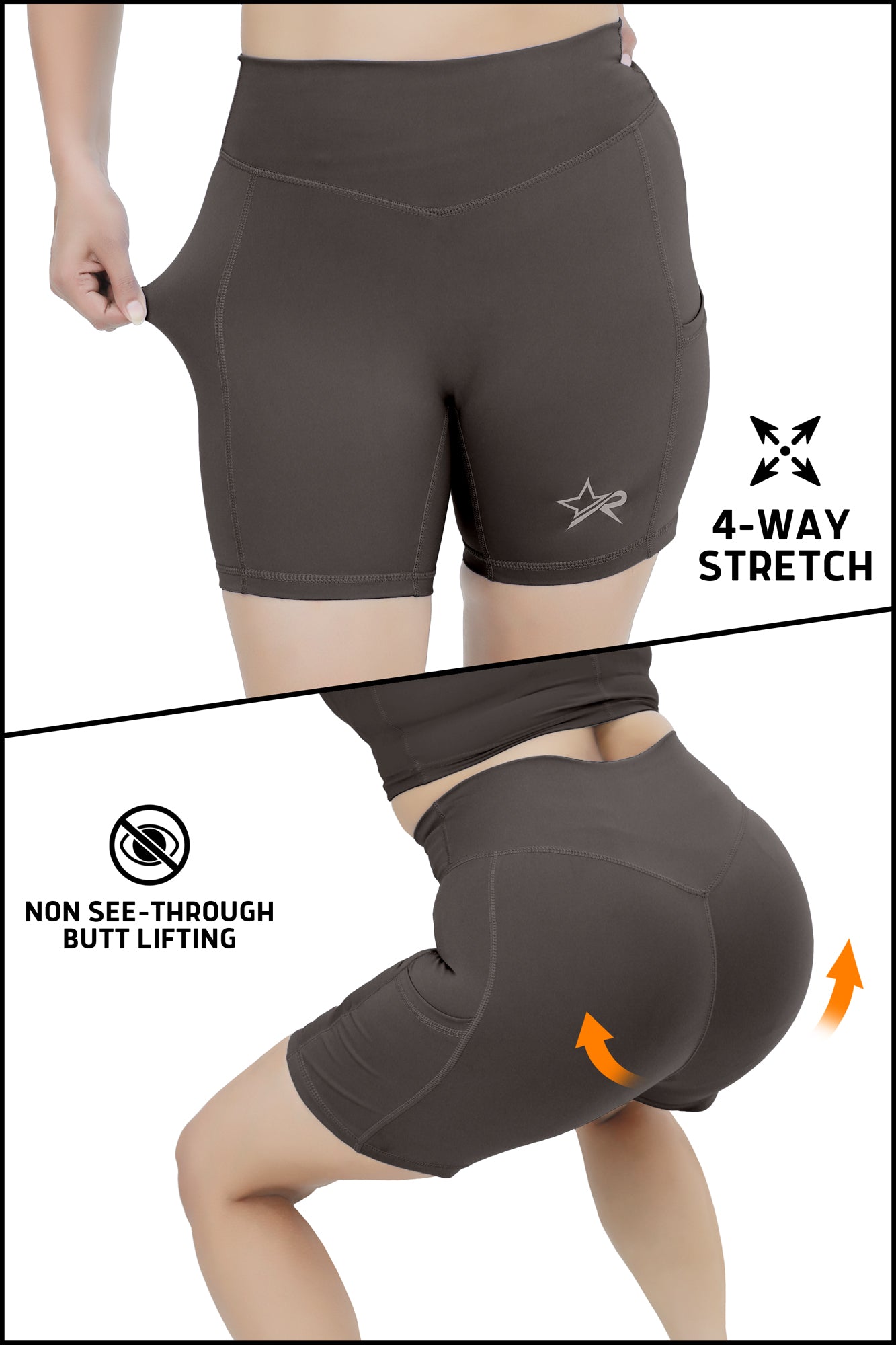 Women Butter Soft Shorts - Brown