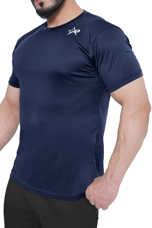 Men Sports T-Shirt - Navy Blue