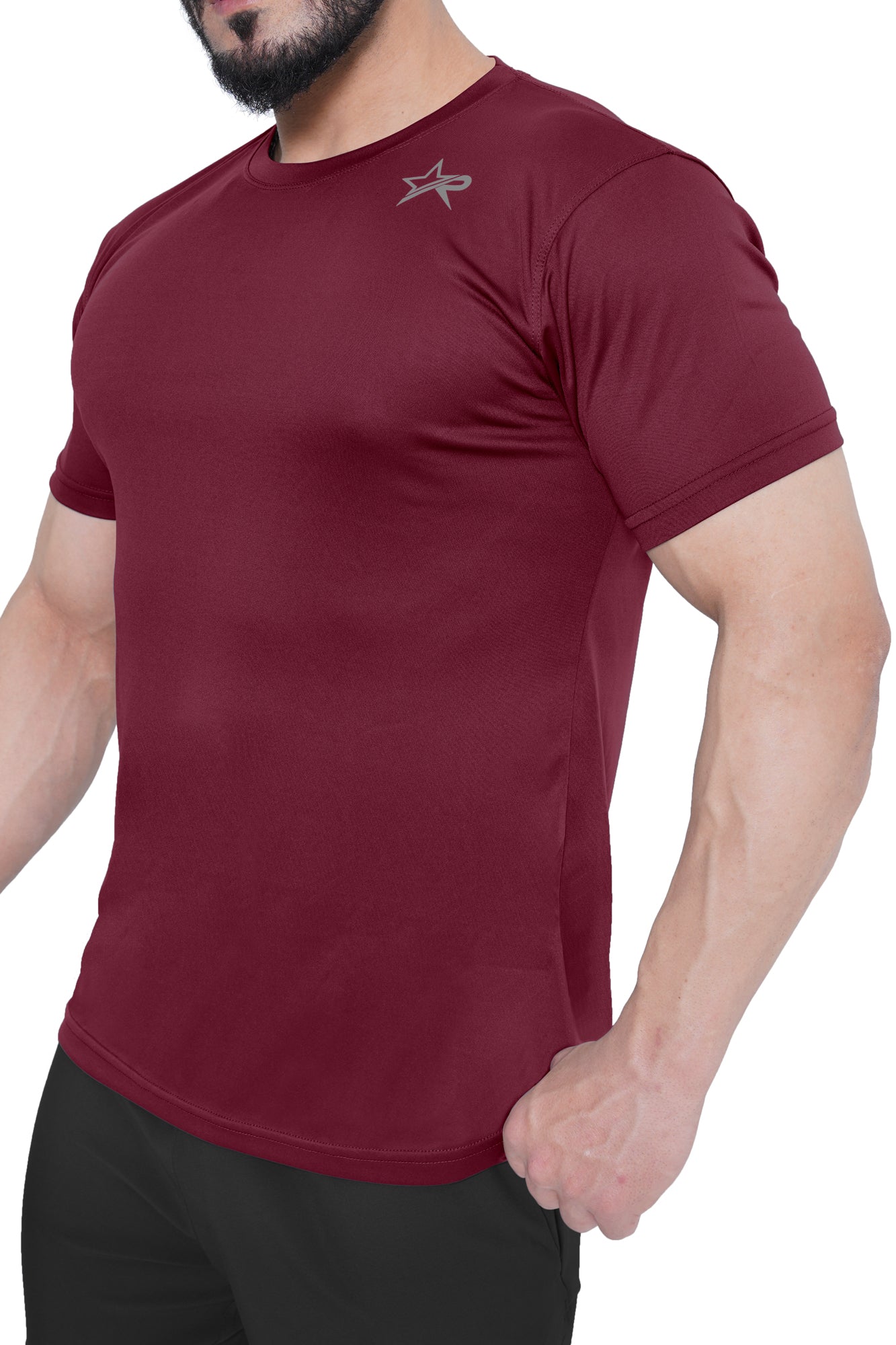 Men Sports T-Shirt - Burgundy