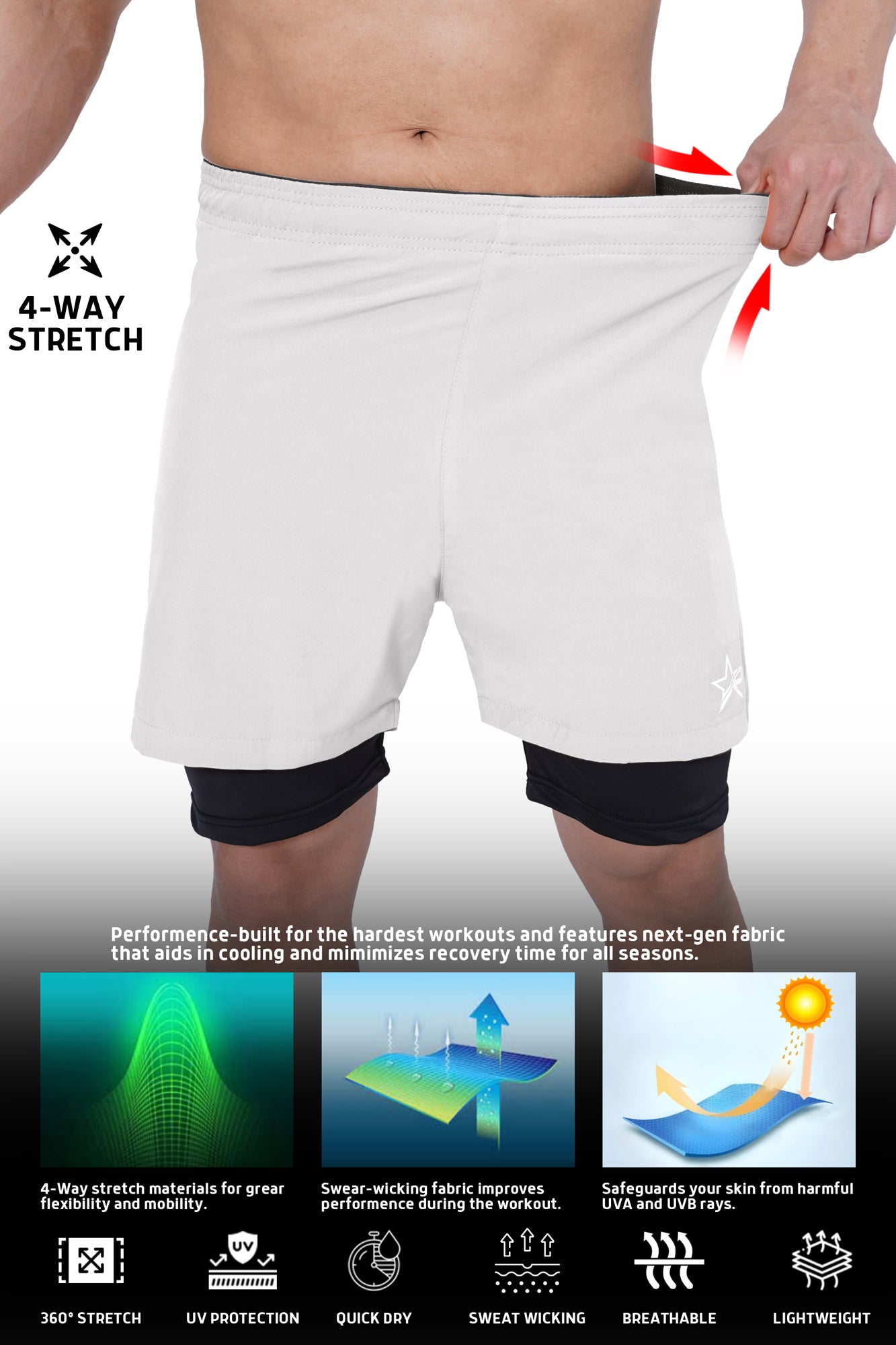 Men 2 in 1 Running shorts