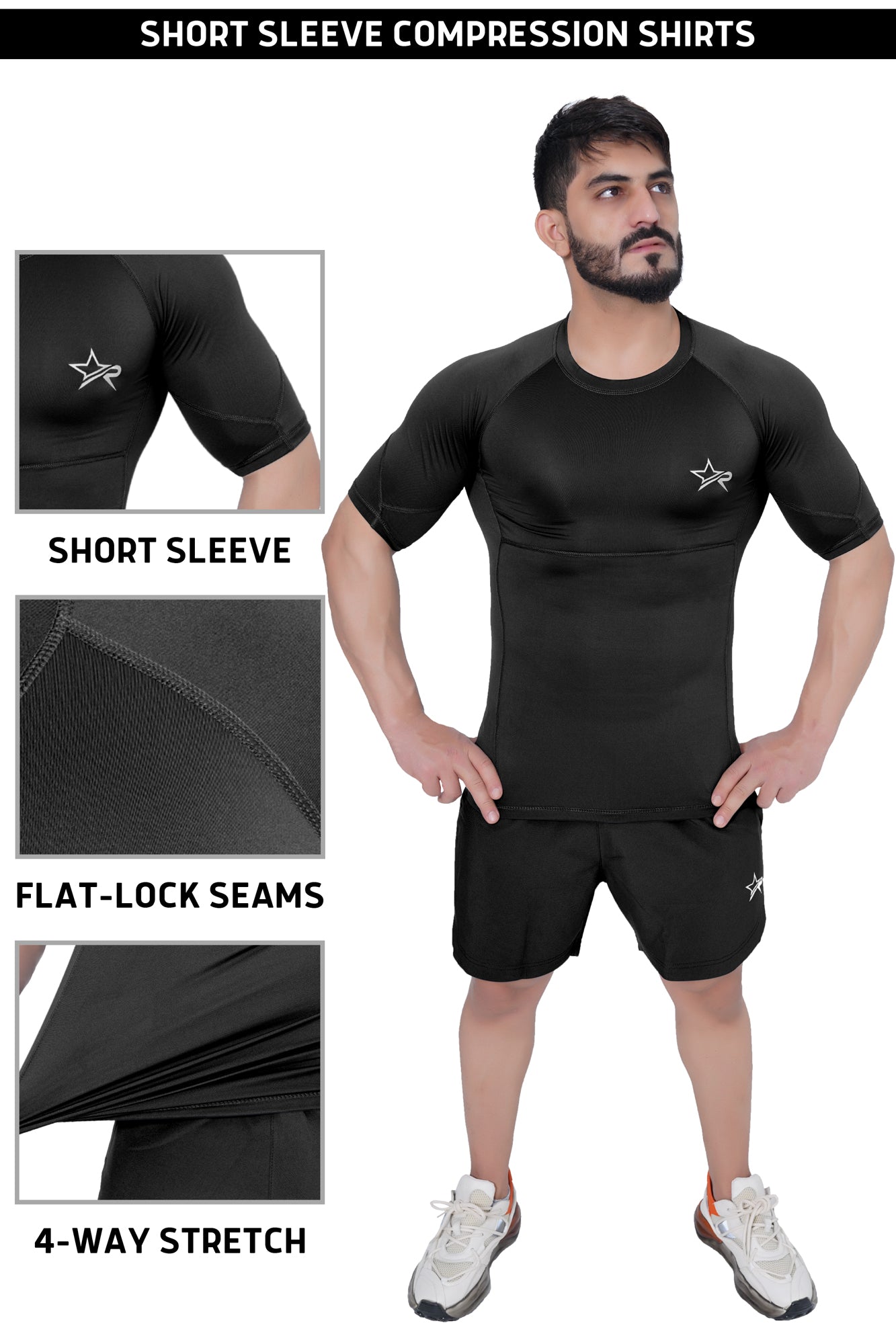 Men Compression Shirt Black