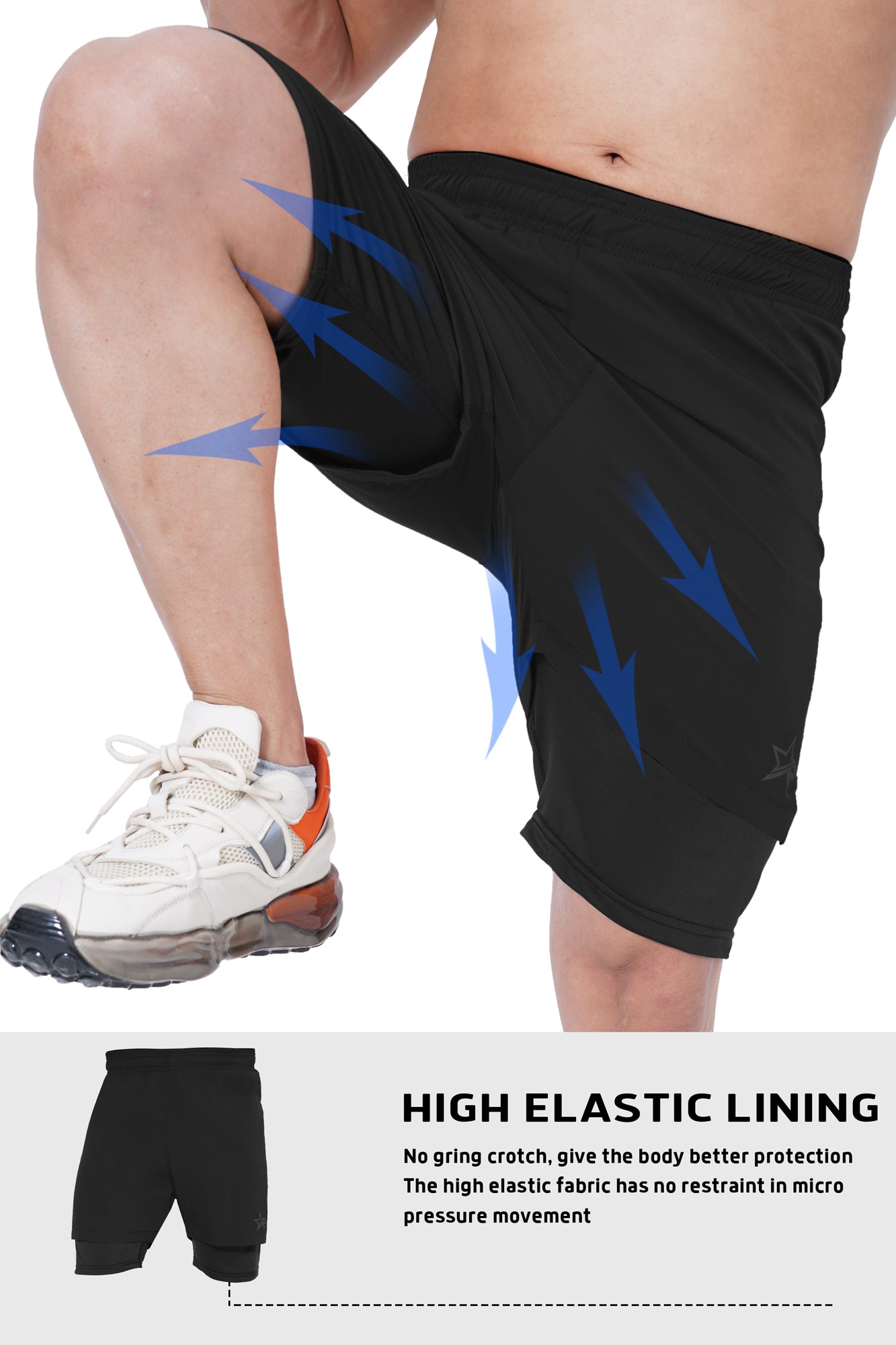 Men 2 in 1 Running shorts
