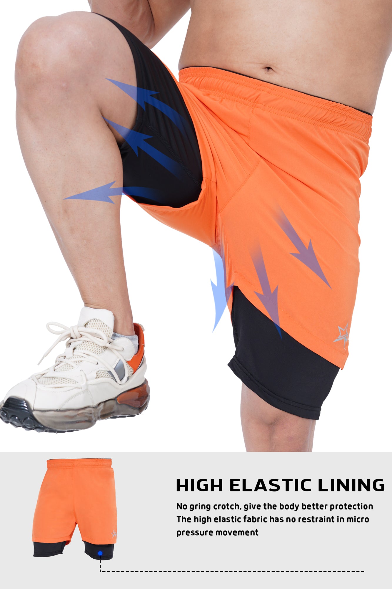 Men 2 in 1 Running shorts