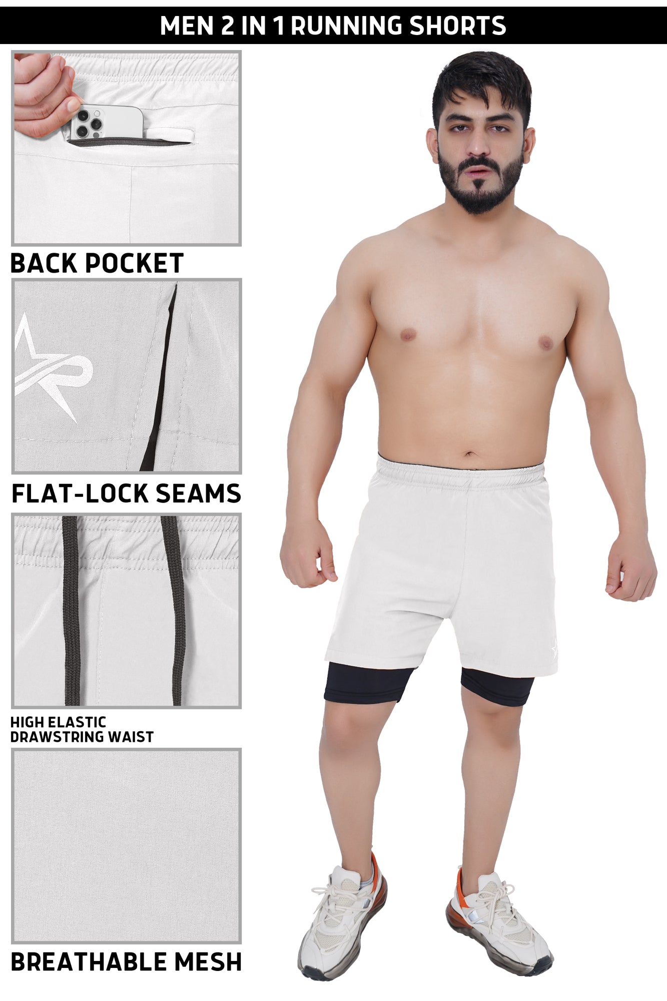 Men 2 in 1 Running shorts