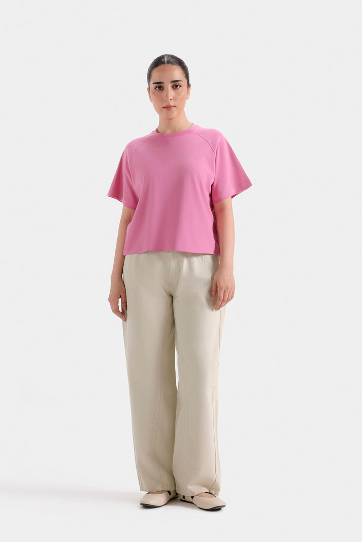 Cropped Raglan sleeves t-shirt