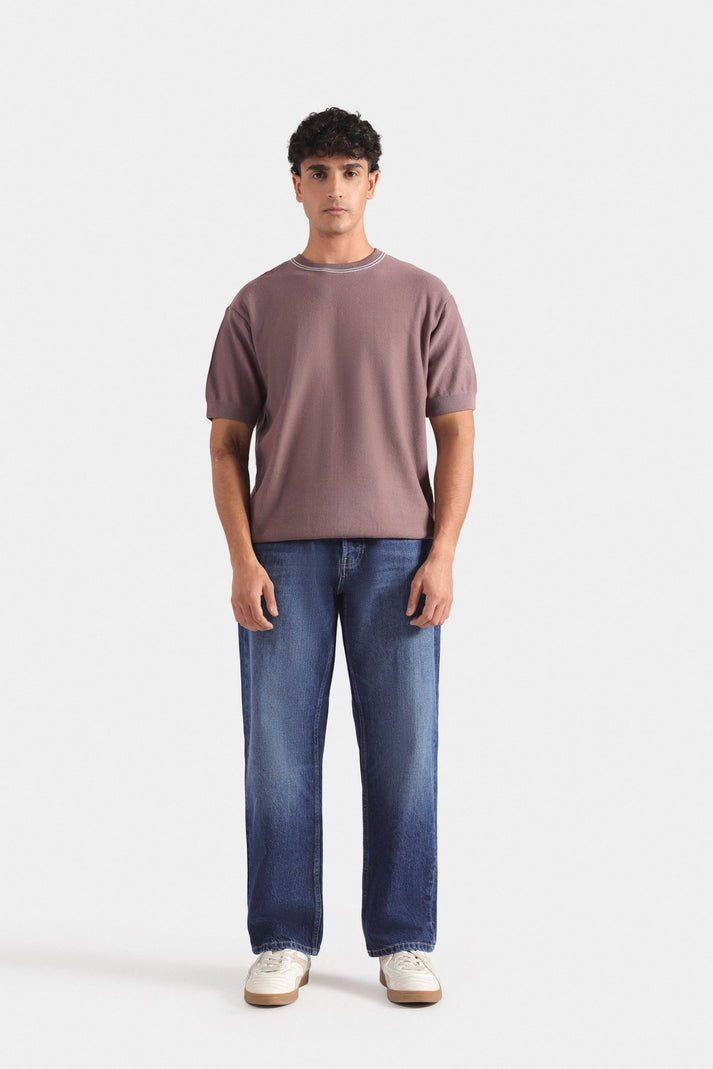 Organic ribbed knit tee