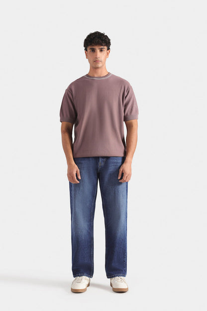 Organic ribbed knit tee