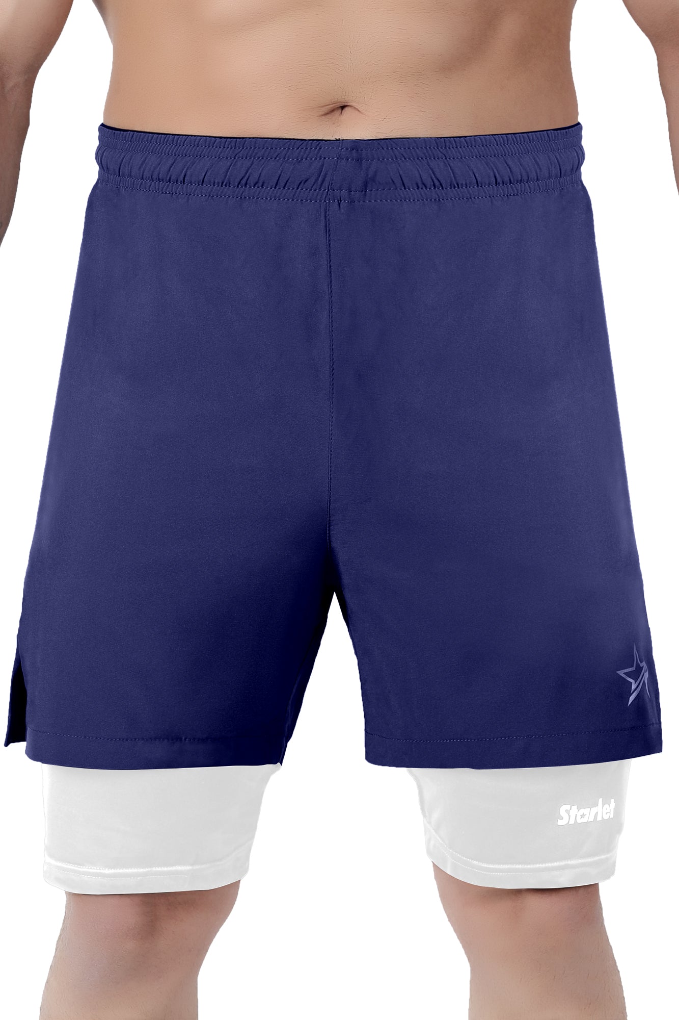 Men Training Shorts - Navy/White