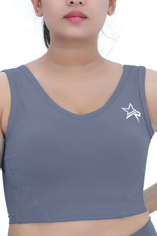 Women Crop Top - Grey