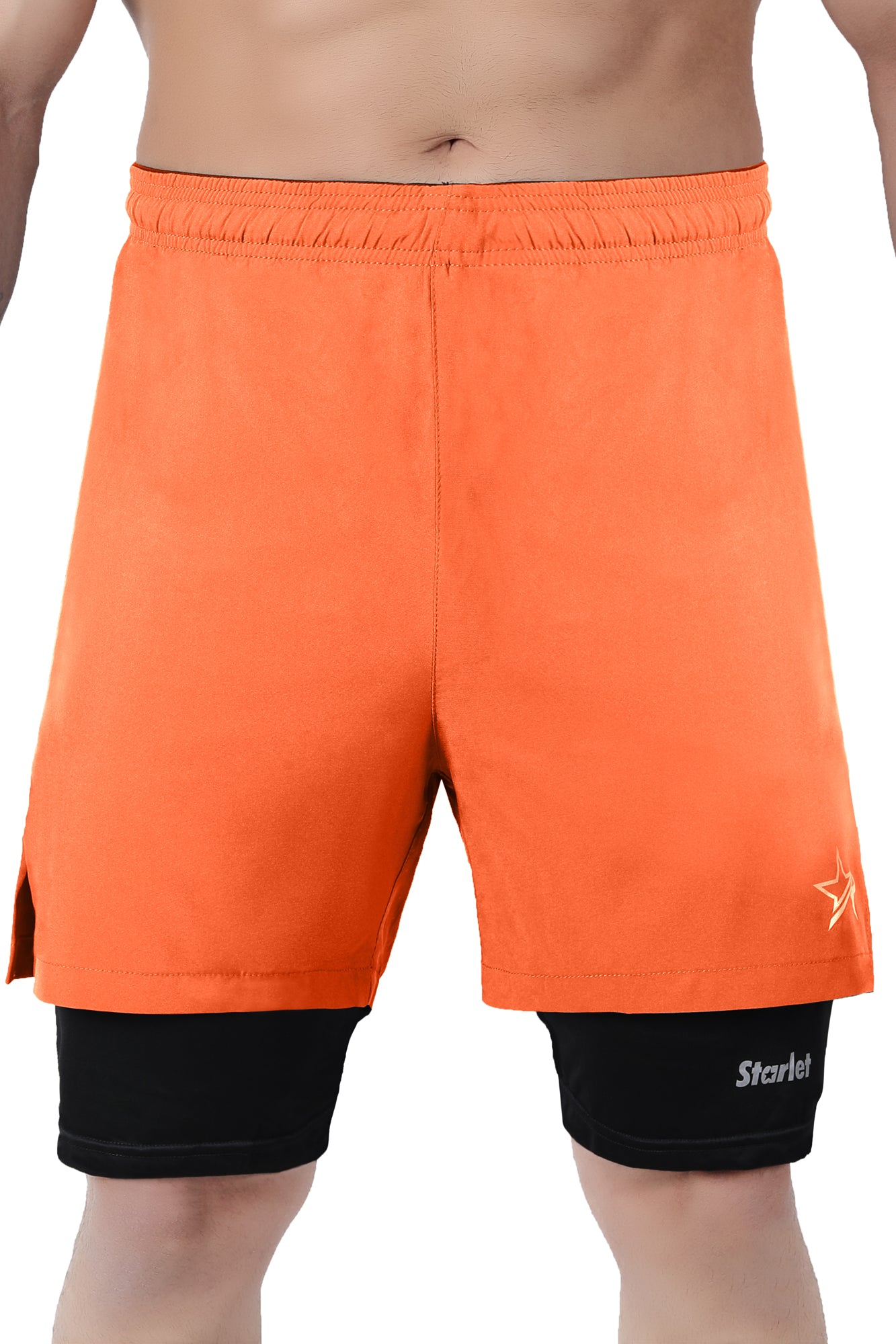 Men Training Shorts - Orange/Black