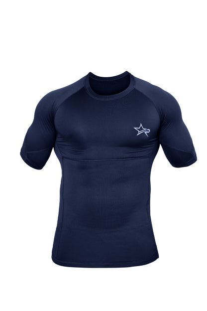 Men Compression Shirt Navy Blue