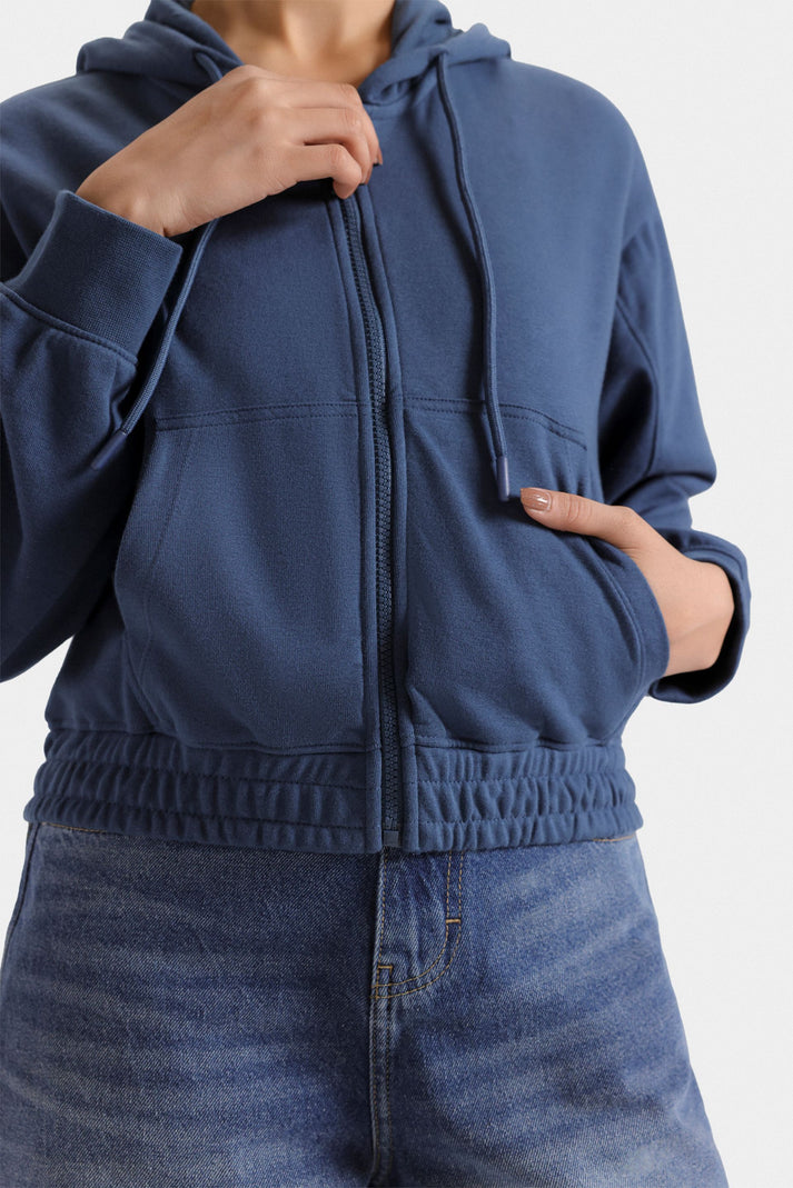 Supper Cropped zipper hoodie