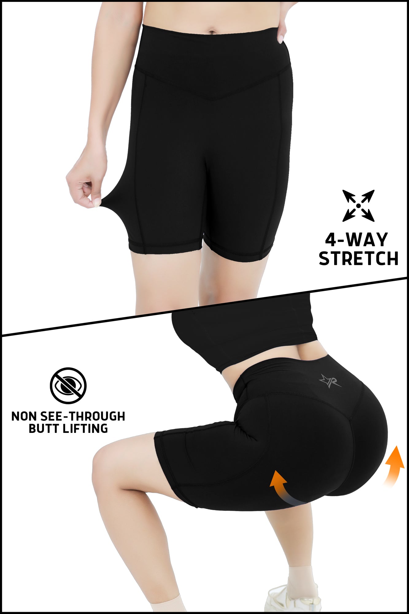 High Stretch Active Shorts - Black