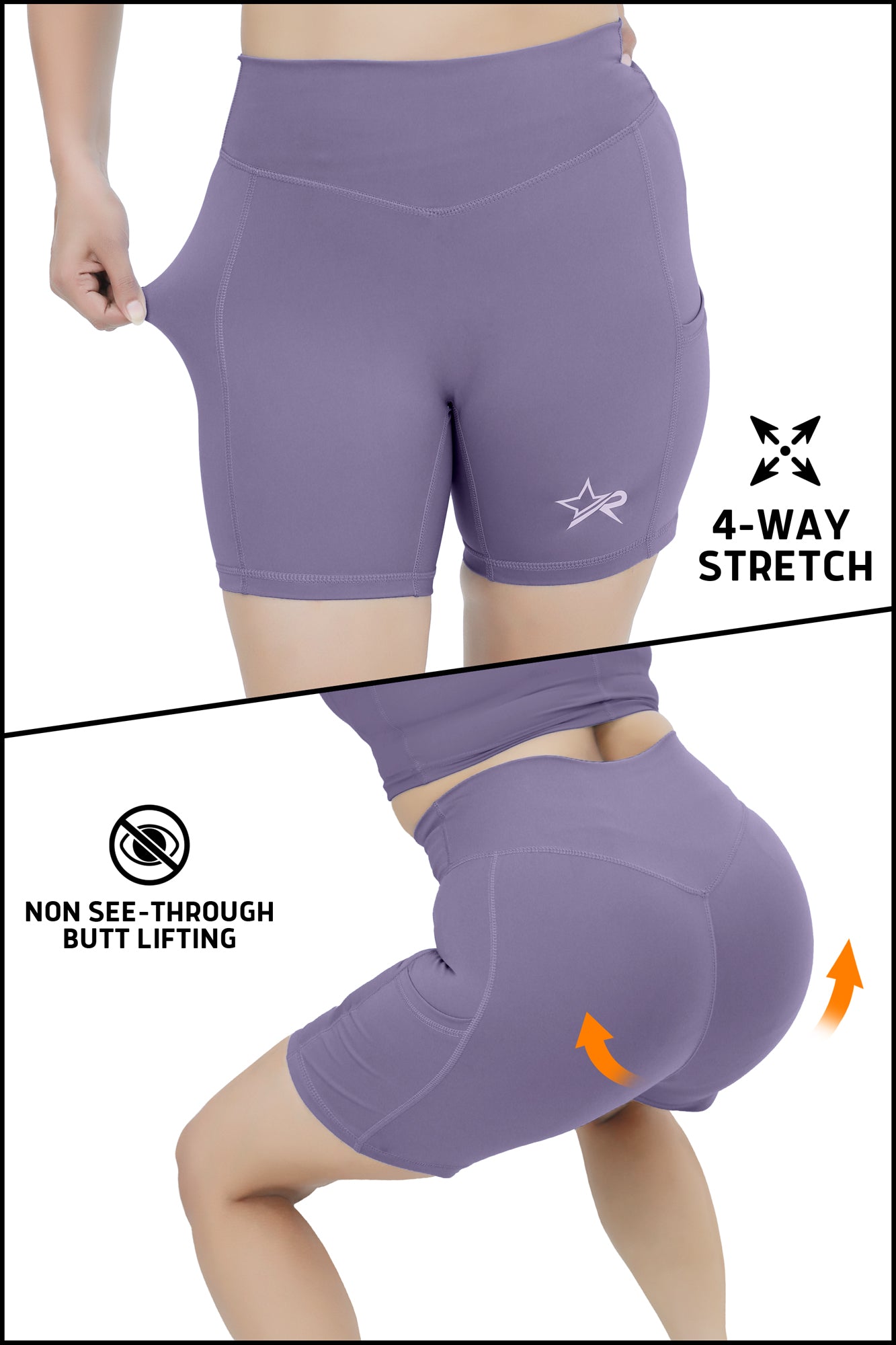 Women Butter Soft Shorts - Light Purple