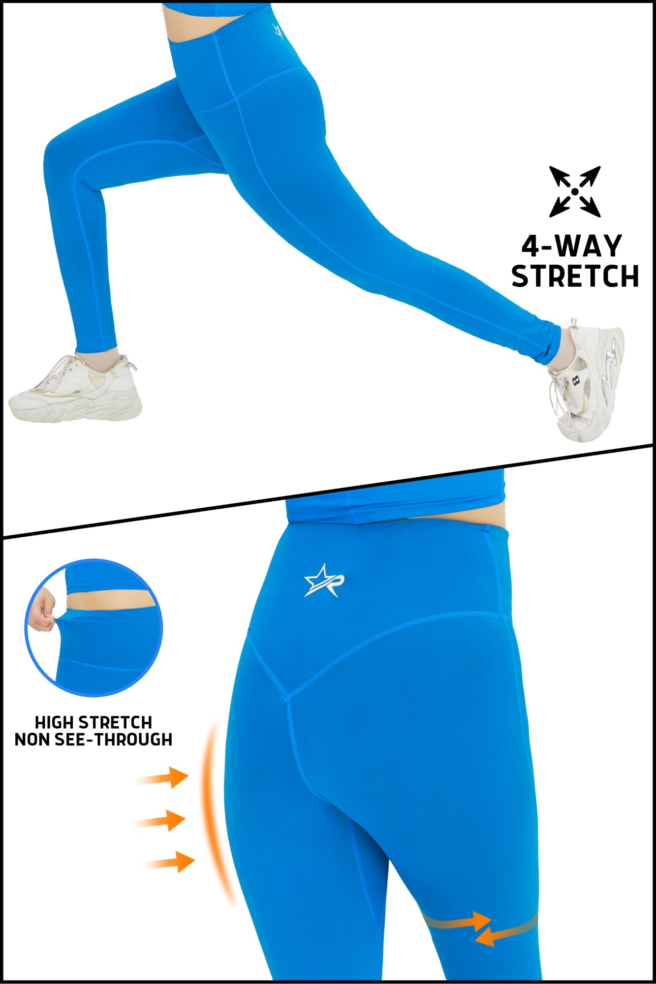 High Stretch Active Leggings - Blue
