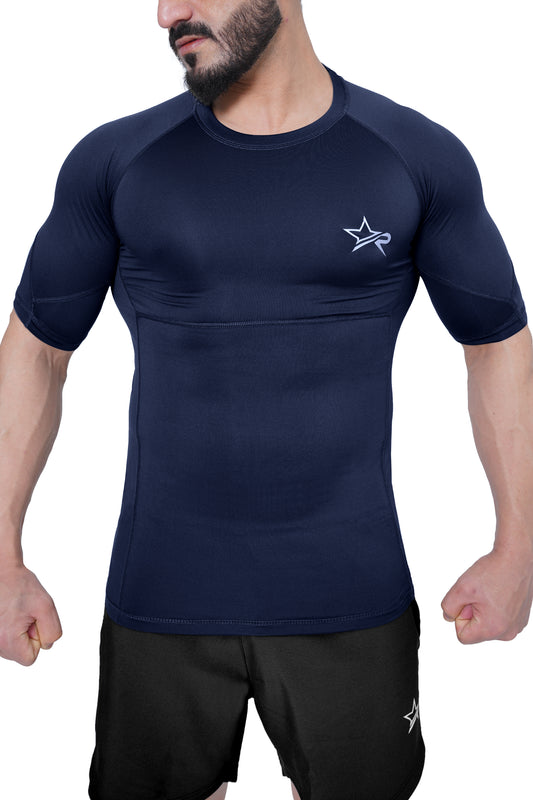 Men Compression Shirt Navy Blue