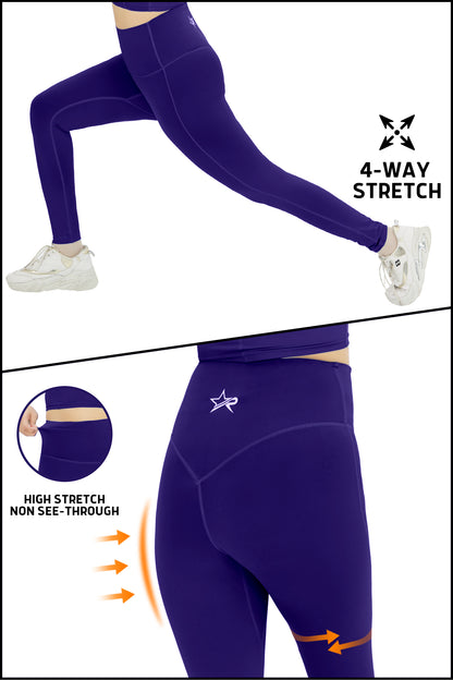 High Stretch Active Leggings - Japanese Violet Purple