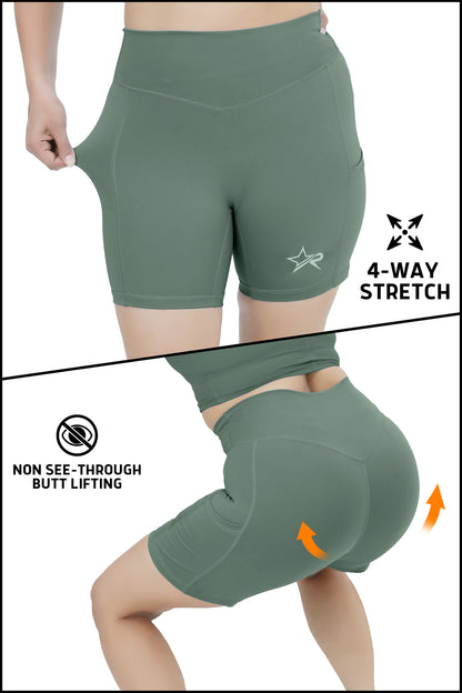 Women Butter Soft Shorts - Green
