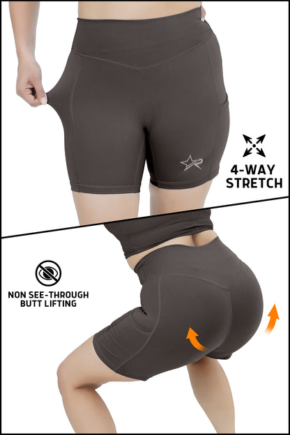 Women Butter Soft Shorts - Brown