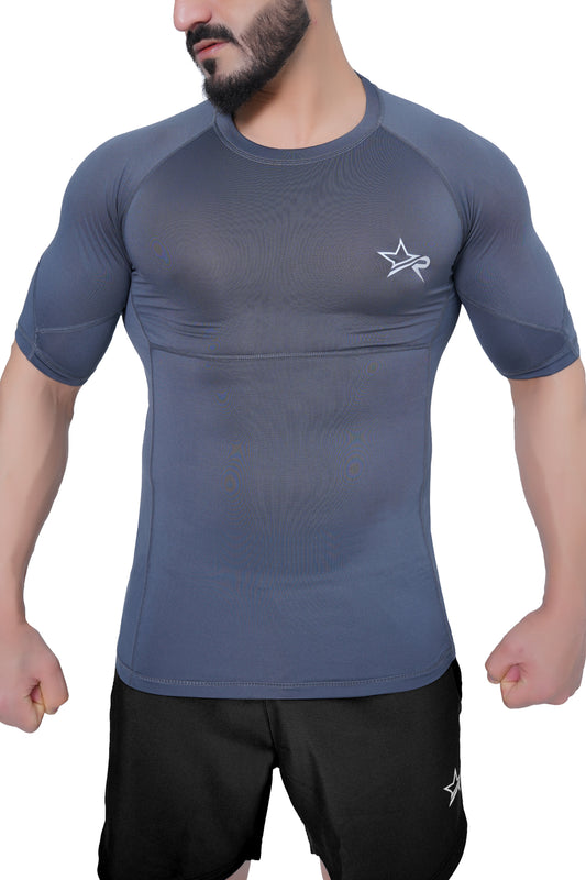 Men Compression Shirt Grey