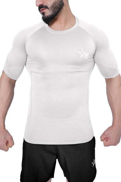 Men Compression Shirt White
