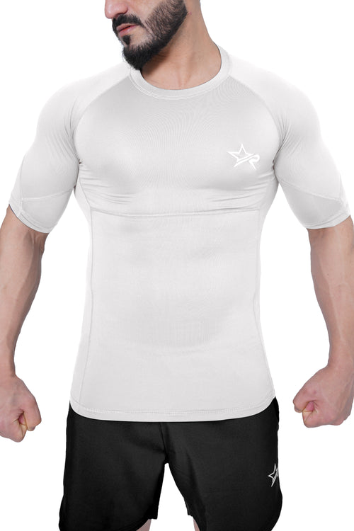 Men Compression Shirt White
