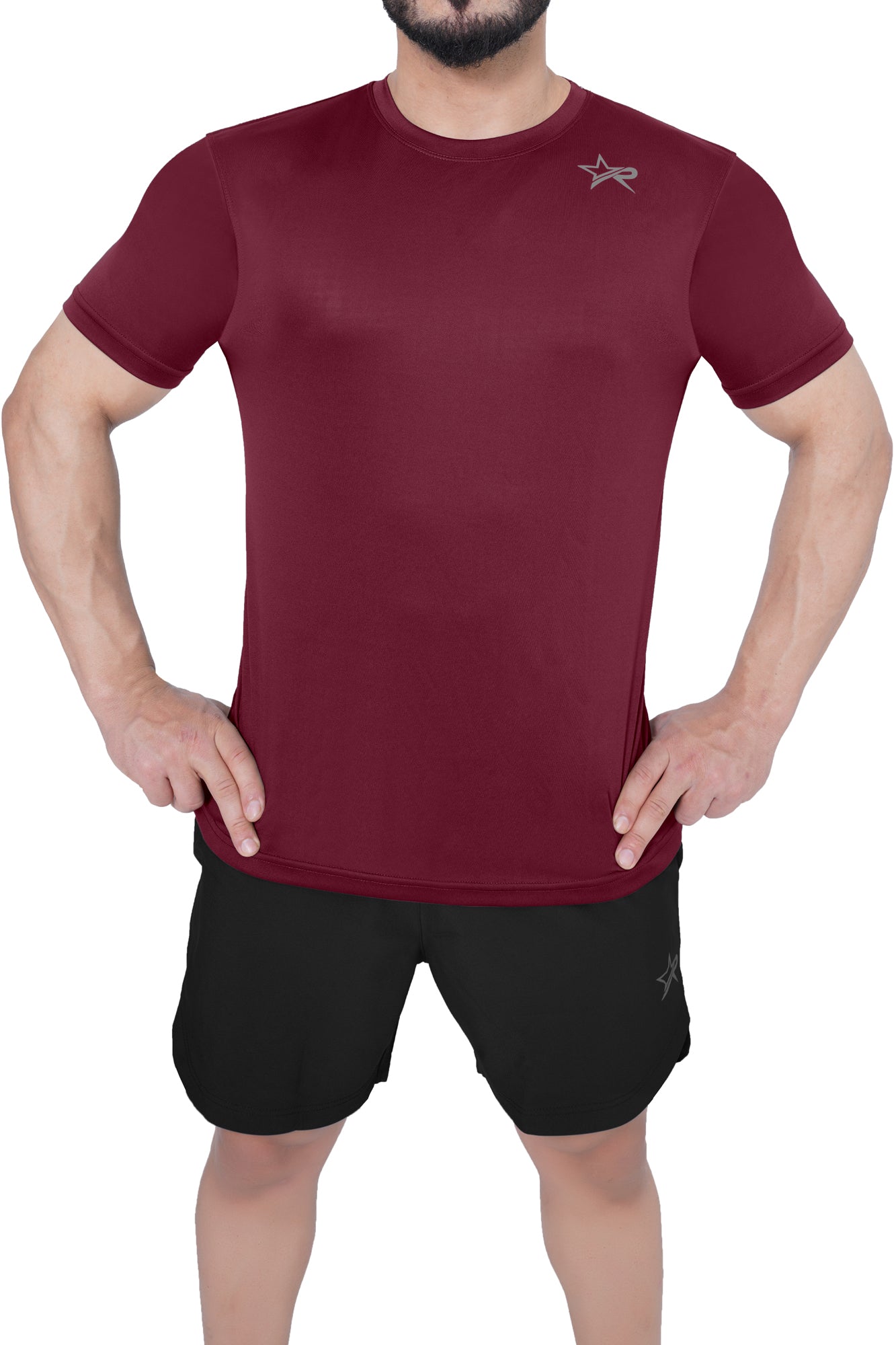 Men Sports T-Shirt - Burgundy