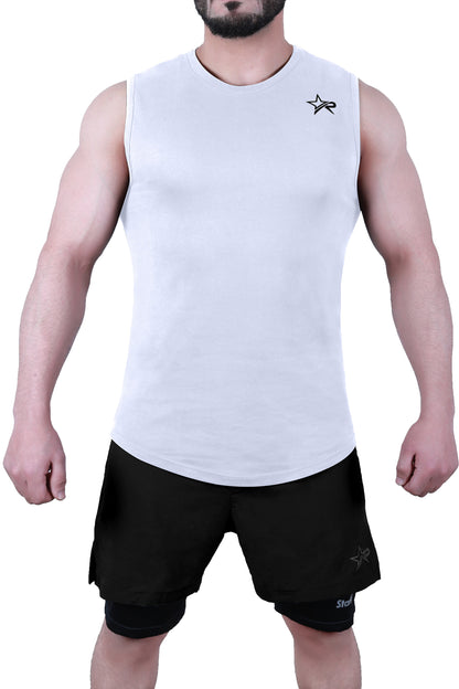 Men’s Wear Sleeveless Shirt - White