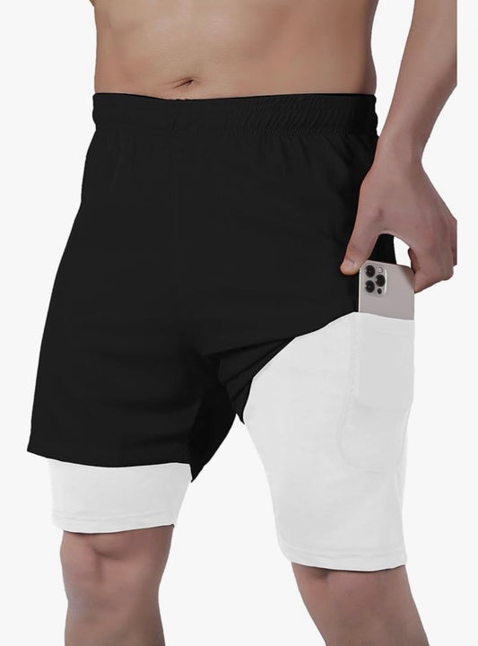 Men 2 in 1 Running Shorts