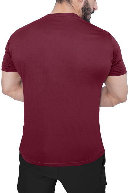 Men Sports T-Shirt - Burgundy
