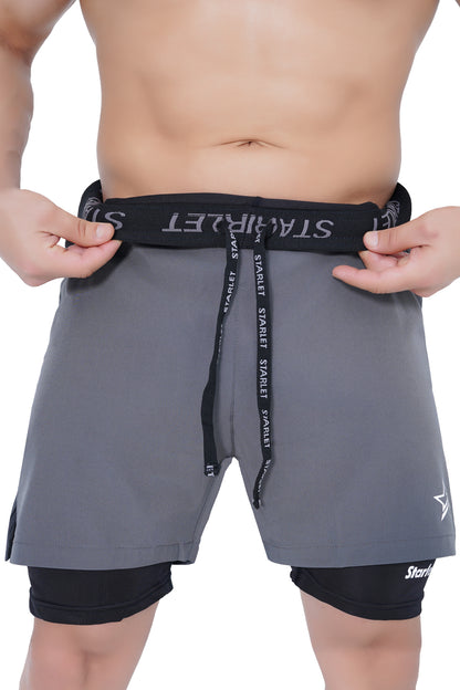 Men Training Shorts - Grey/Black