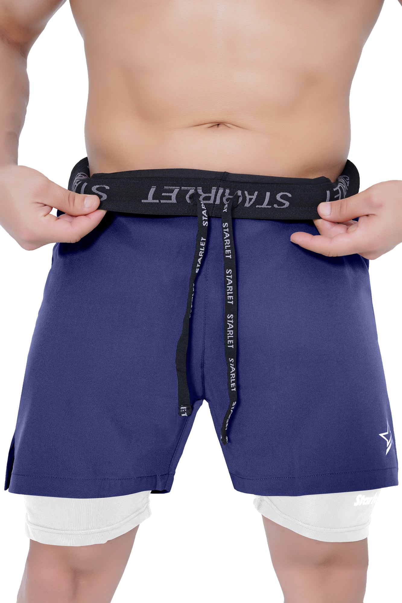 Men Training Shorts - Navy/White