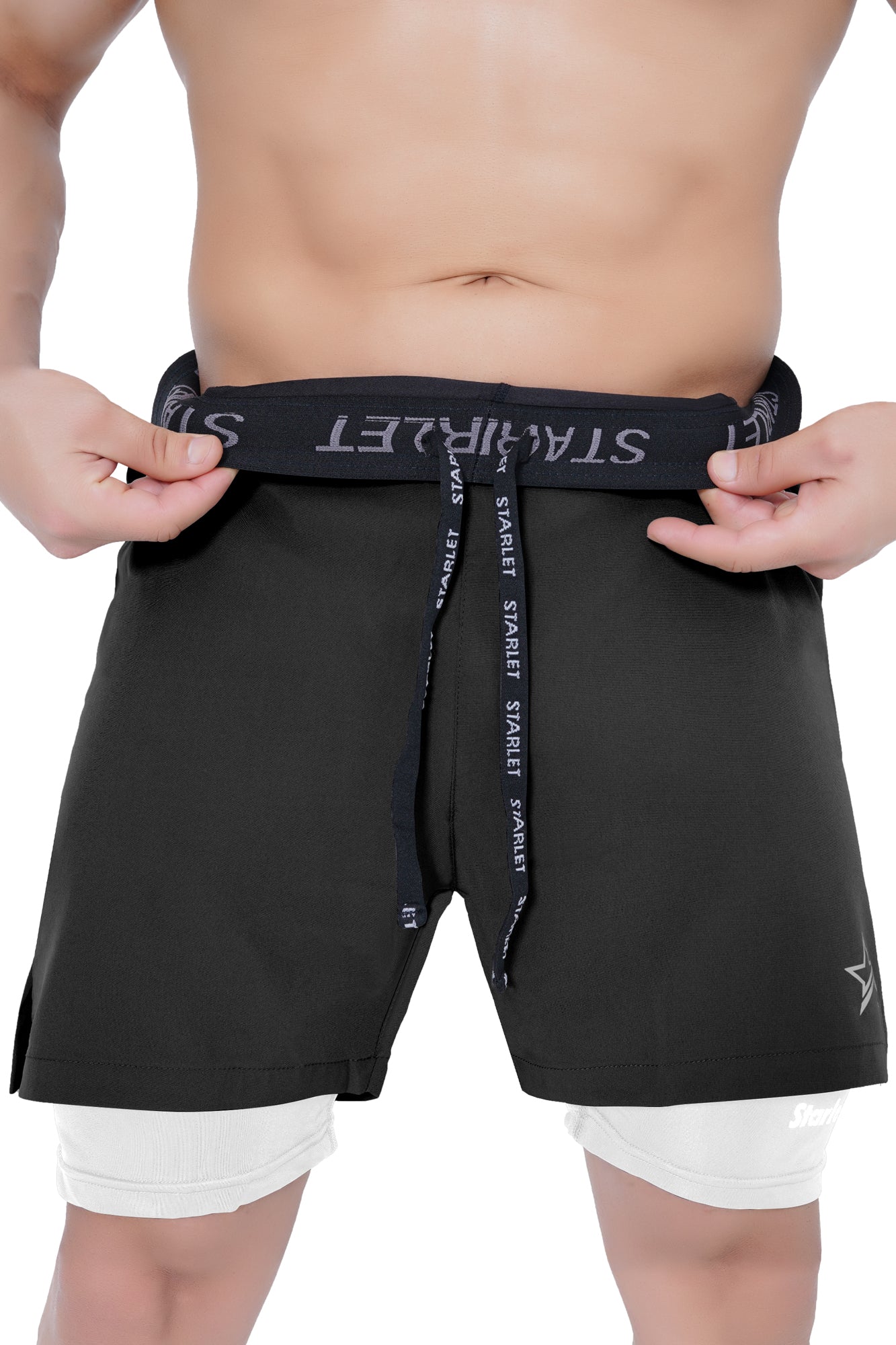 Men Training Shorts - Black/White