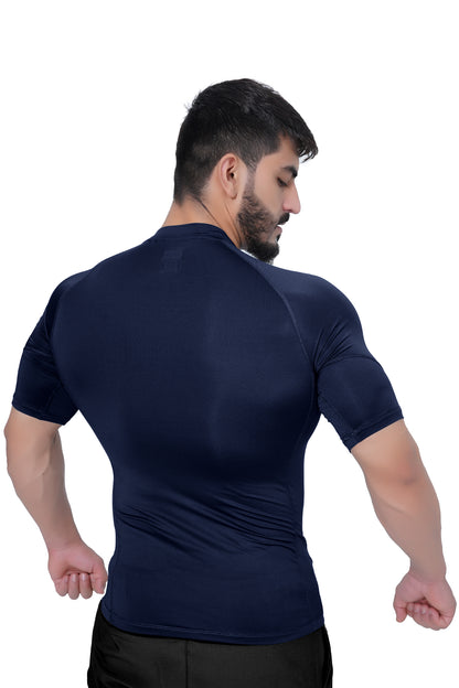 Men Compression Shirt Navy Blue