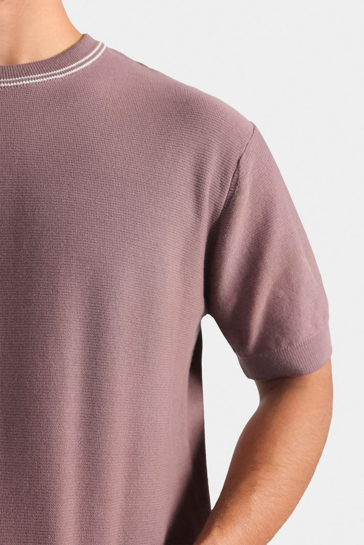 Organic ribbed knit tee