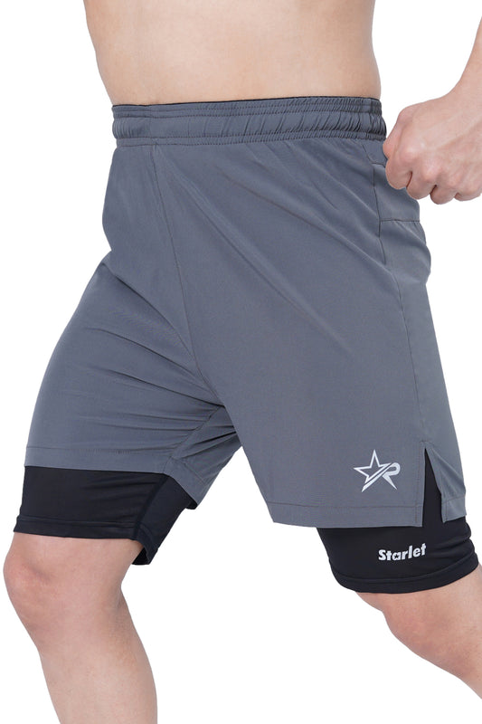 Men Training Shorts - Grey/Black