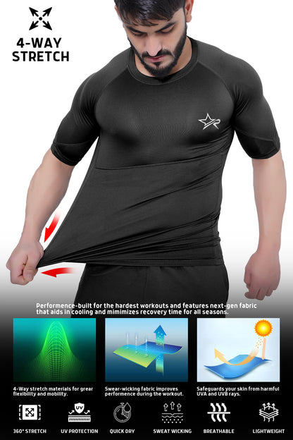 Men Compression Shirt Black