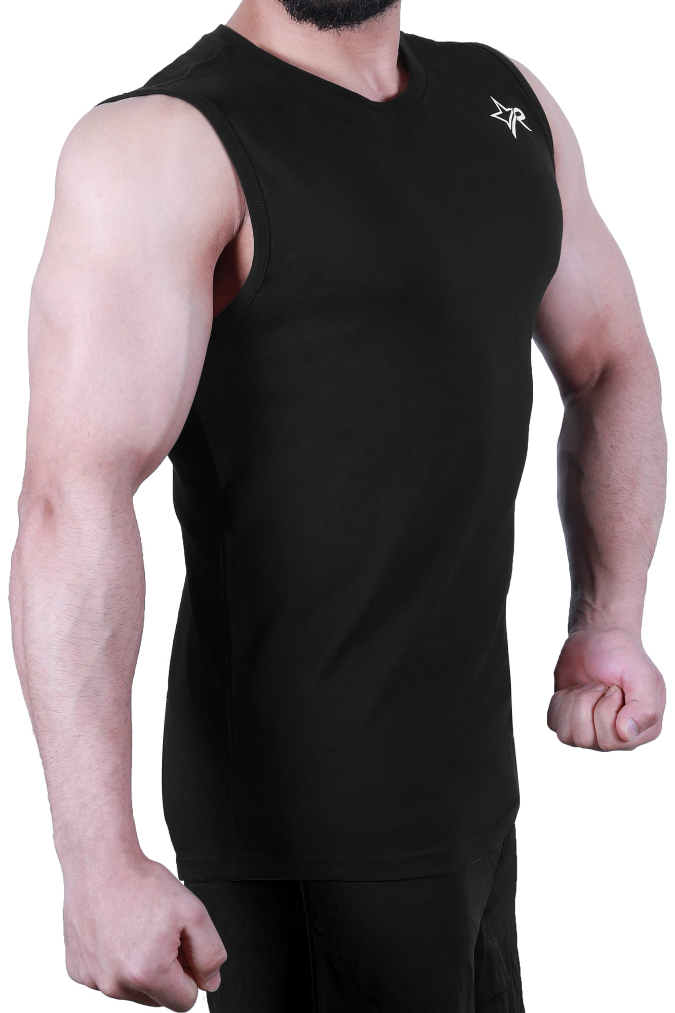 Men’s Wear Sleeveless Shirt - Black