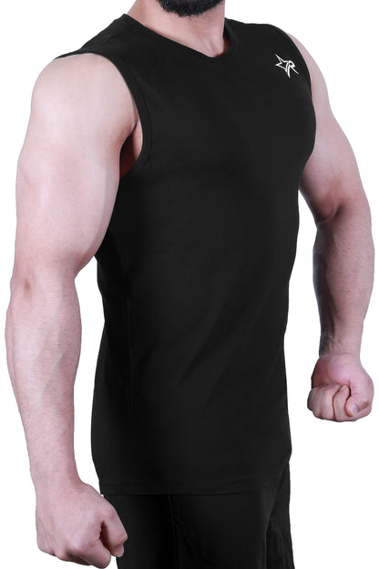 Men’s Wear Sleeveless Shirt - Black