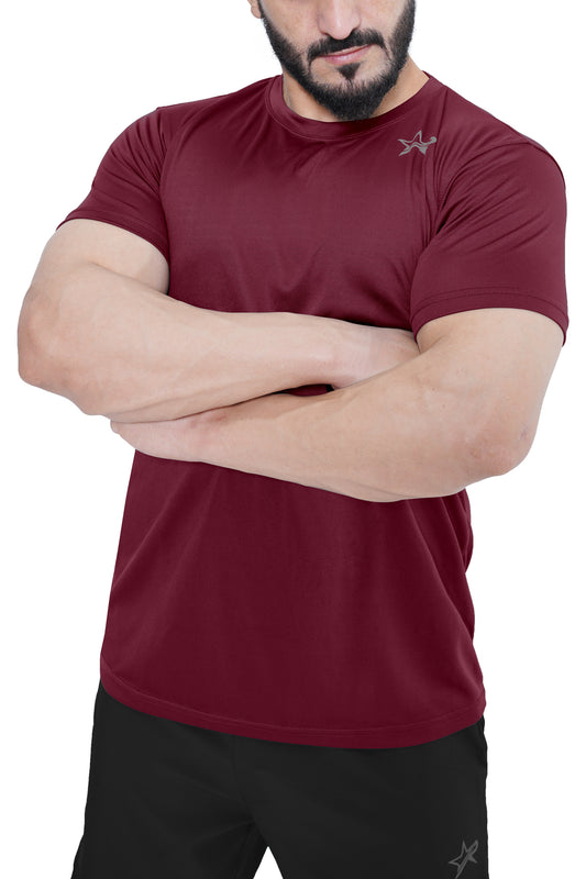 Men Sports T-Shirt - Burgundy