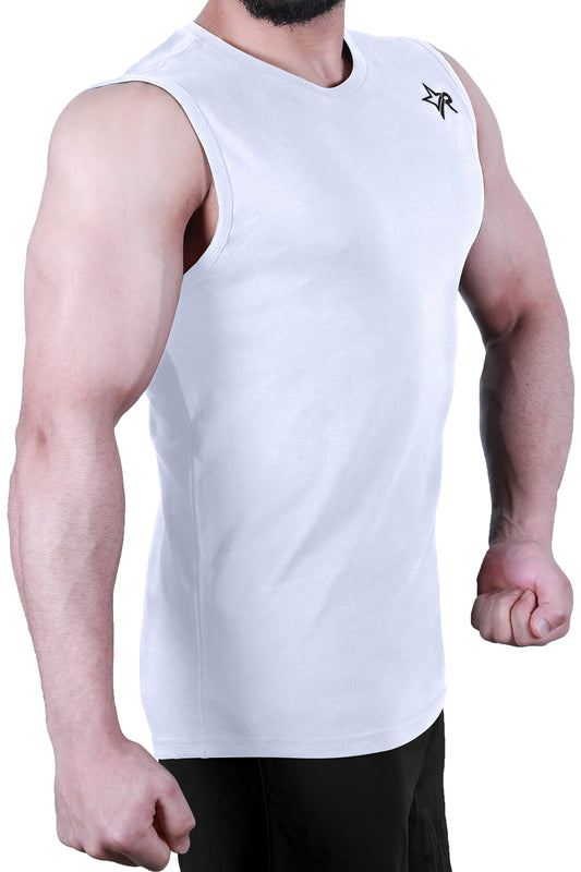 Men’s Wear Sleeveless Shirt - White