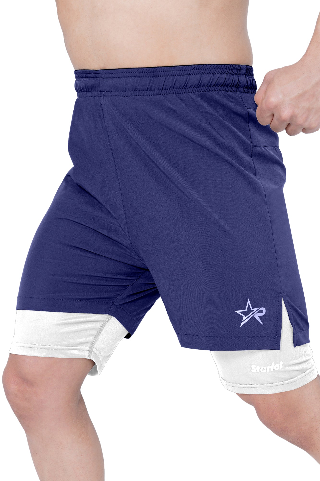 Men Training Shorts - Navy/White