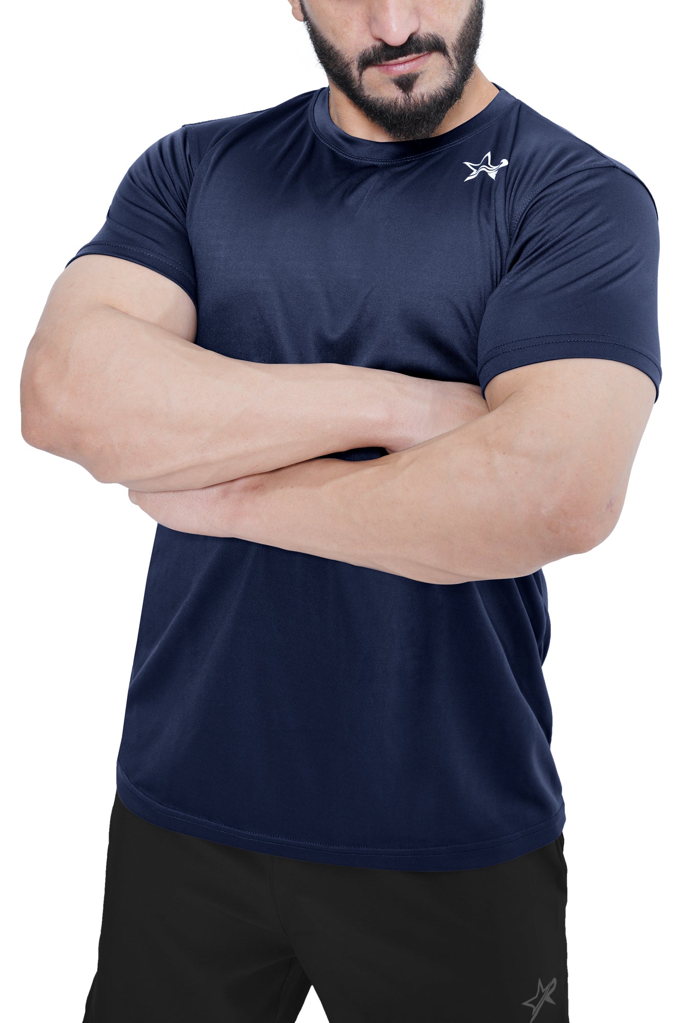 Men Sports T-Shirt - Navy Blue