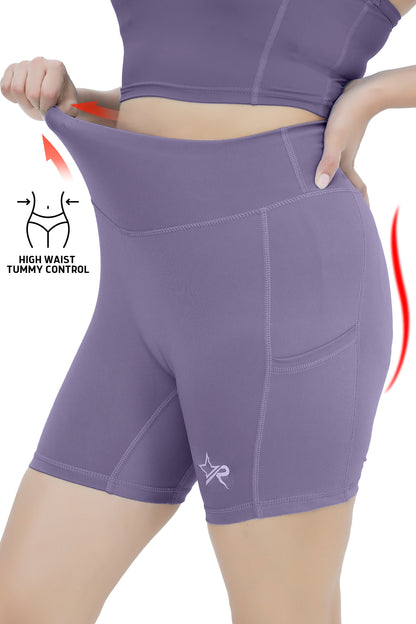 Women Butter Soft Shorts - Light Purple