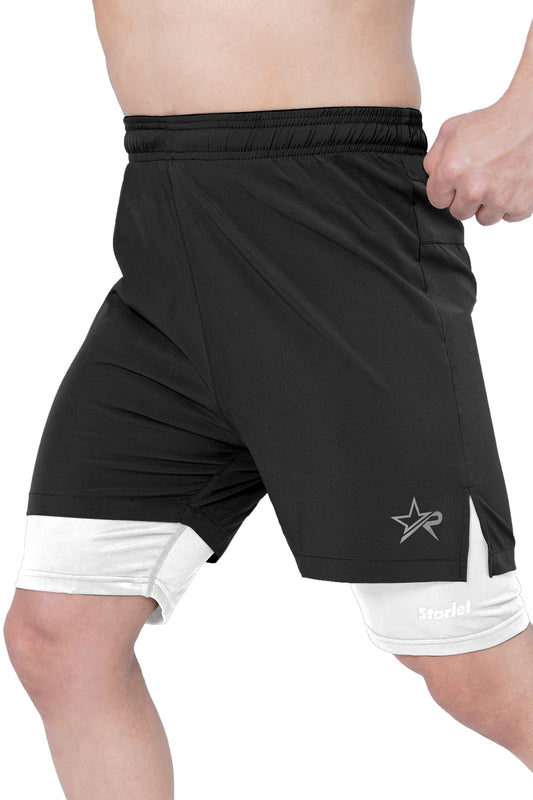 Men Training Shorts - Black/White