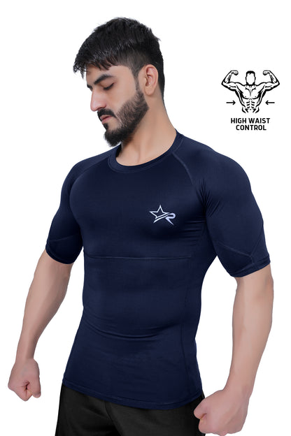 Men Compression Shirt Navy Blue