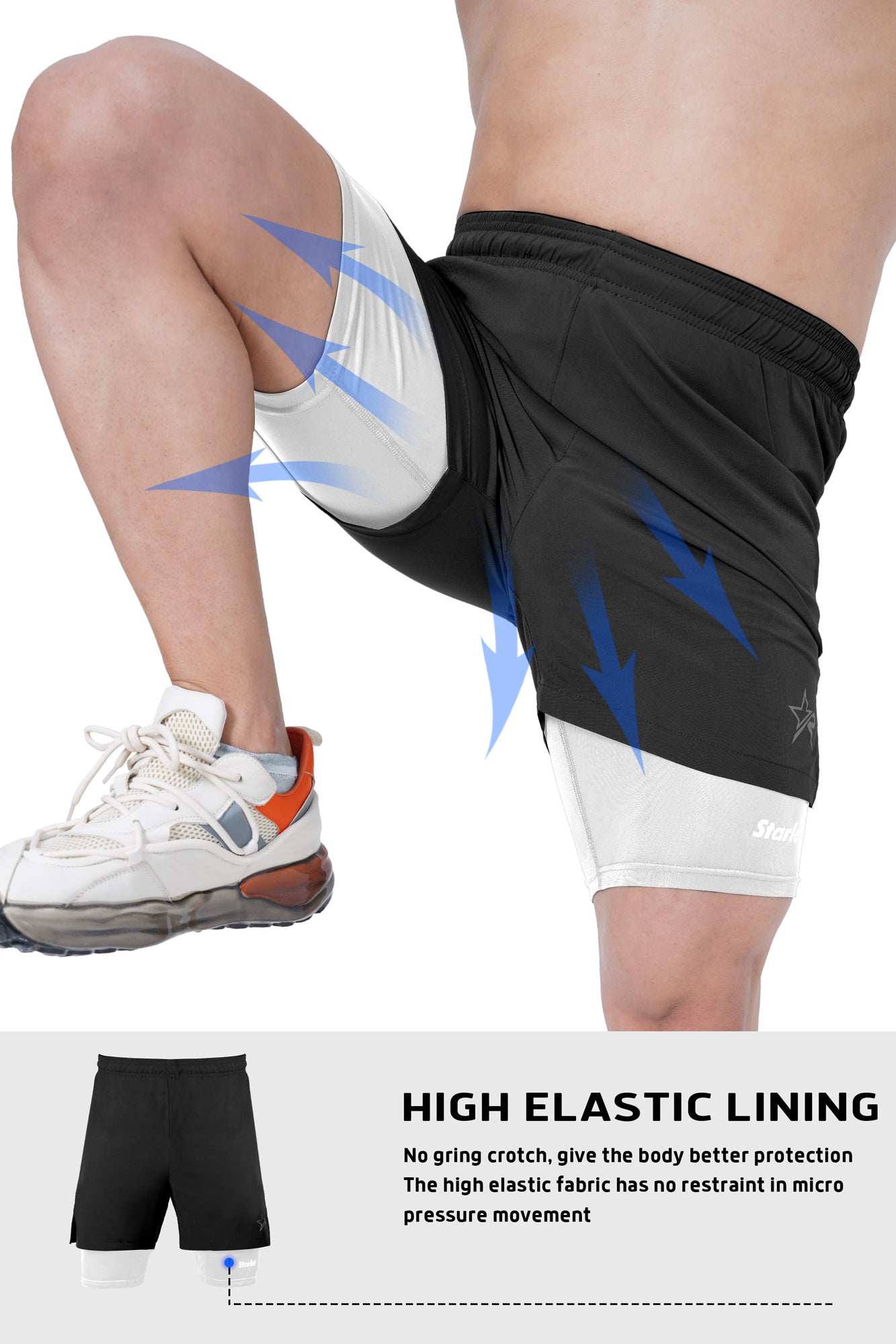 Men Training Shorts - Black/White