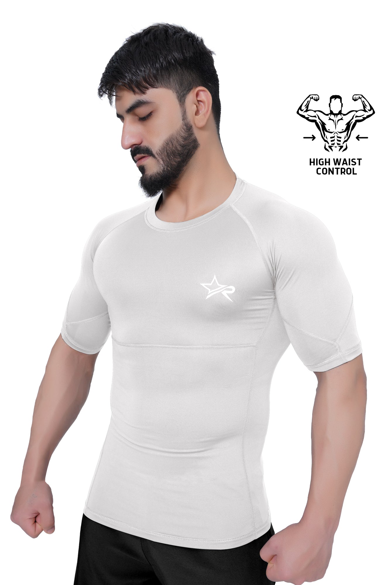 Men Compression Shirt White